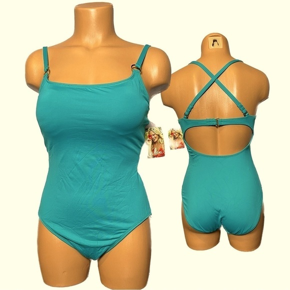 Nwt Leilani Convertible Back One Piece Teal Swimsuit (SW04) - Picture 1 of 10